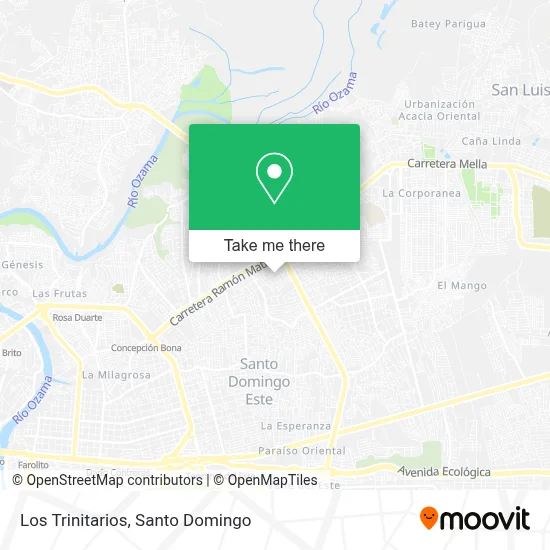 Mapa de ubicación de Los Trinitarios en Santo Domingo Este